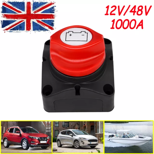 12V/24V 300A UK Removable Knob Marine Boat Battery Isolator Cut Off Kill Switch