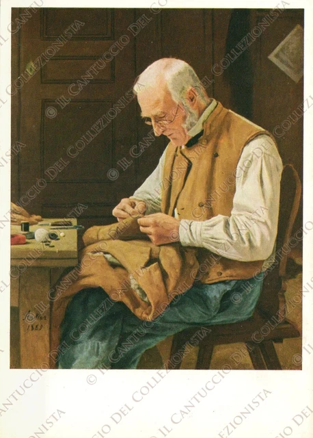 Der Dorfschneider Albert ANKER Il Sarto Suisse Cartolina