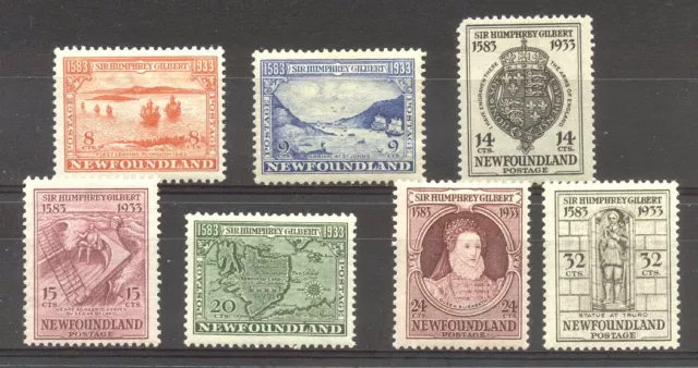 NEWFOUNDLAND #218 .. 225 Mint - 1933 Pictorial Group ($123)