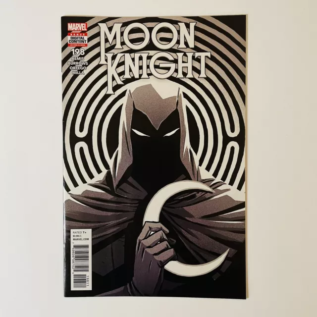 RARE Unread Marvel Comics Moon Knight #198 1st Print Iconic Black & White Cover!