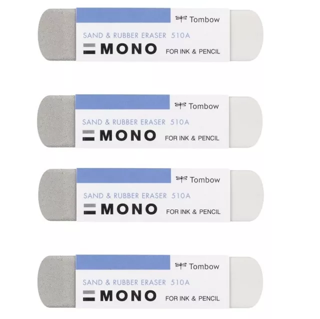 Tombow ES-510A MONO half Sand half rubber Eraser 4pcs scrub school draw write