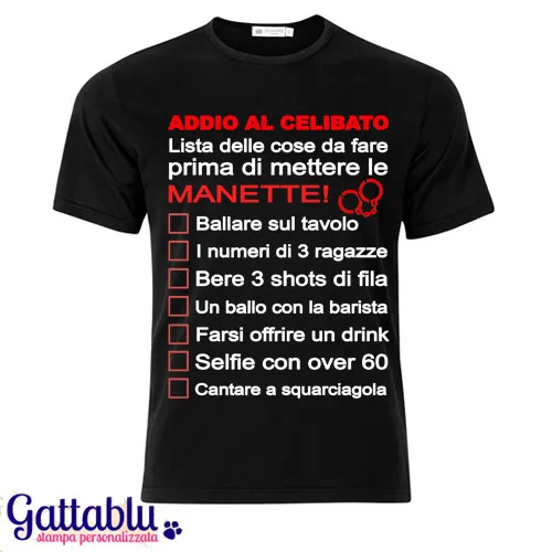 T-shirt uomo gioco Addio al Celibato Lista delle cose da fare PERSONALIZZABILE!