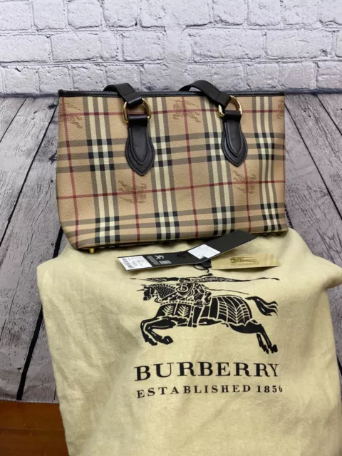 Burberry Regent Haymarket Landscape Tote & Wallet - Chocolate Check