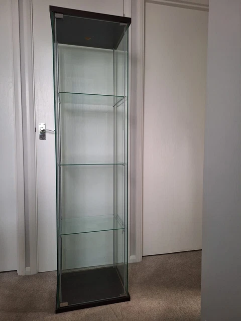 ikea-detolf-glass-display-cabinet-black-brown-55-00-picclick-uk