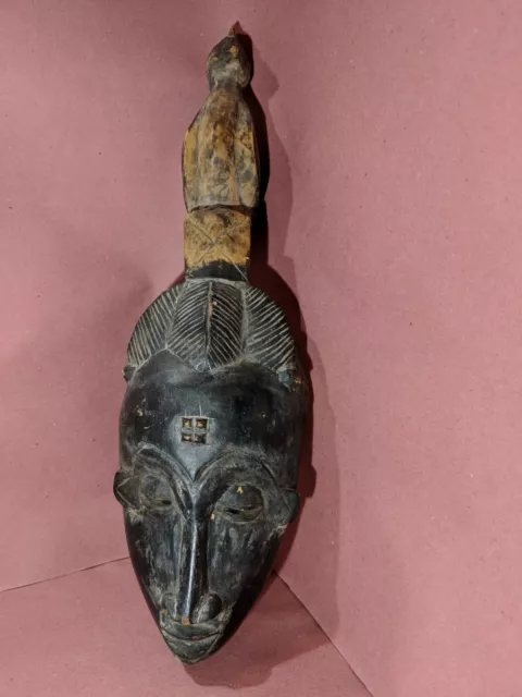 Yaure Portrait Mask from Ivory Coast — Authentic Carved Artwork from Ivory Coast