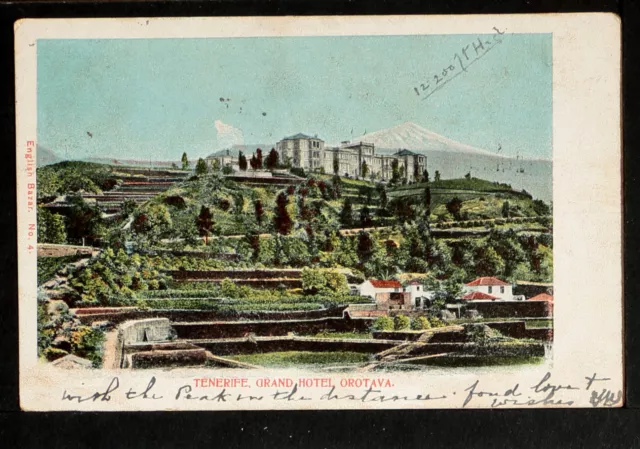 2660.-TENERIFE -Gran Hotel Orotava (1905)(Tarjeta Postal Sin División)