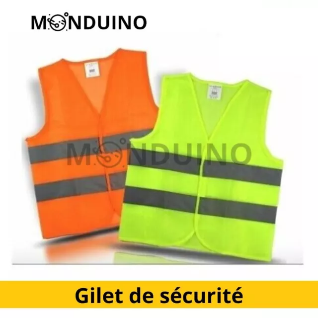 Gilet De Sécurité Réfléchissant Haute Visibilité Moto Auto Epi  Orange Xxl