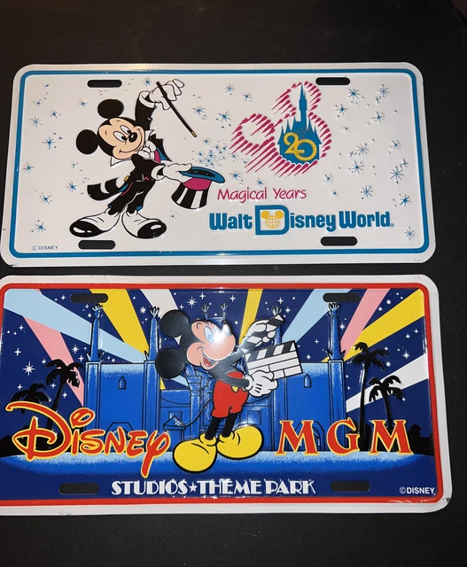 WALT DISNEY WORLD MGM Studios 20 years license plate Hollywood Tag