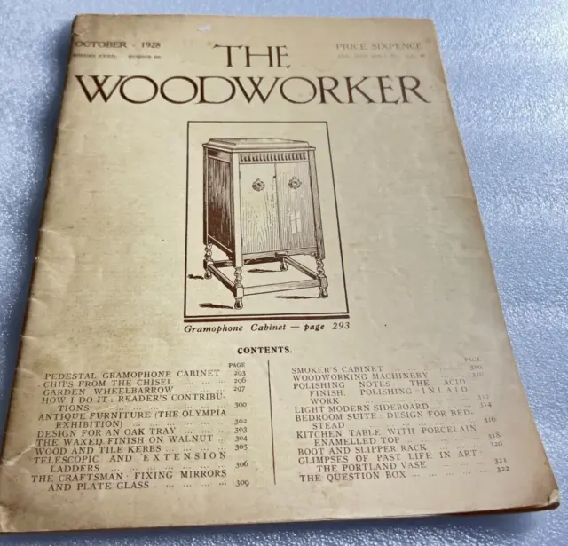 The Woodworker Magazine August 1928 Great period Adverts original item