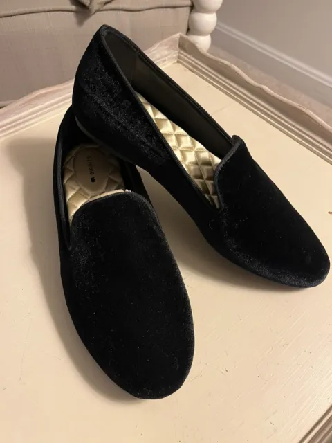 Birdies ReducedStarling Flats Women’s Black Velvet Smoking Slippers Shoes 9 NWOB