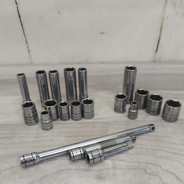 Vintage S-K Tools 1/4" Drive Extensions & Socket 6 Point SAE METRIC 20 Piece Set
