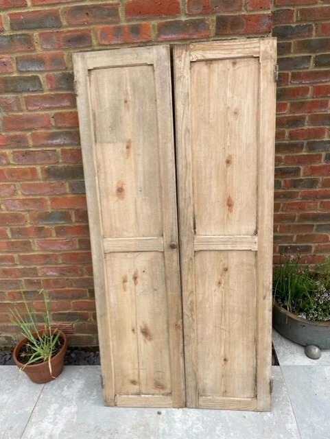 Antique victorian cupboard doors pair stripped