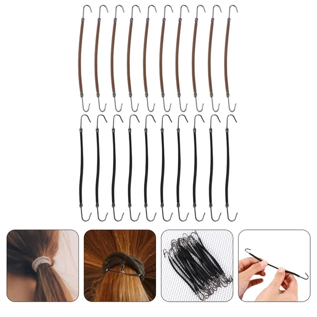 20 un. corbatas para el cabello colas de poní cable bungee hilo de goma novia ganchos cola de caballo clips