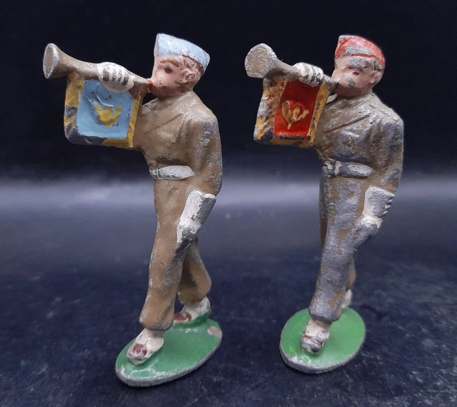 2 Figurines Quiralu anciennes Infanterie France 1950 2 Figurines Quiralu anciennes Infanterie France 1950