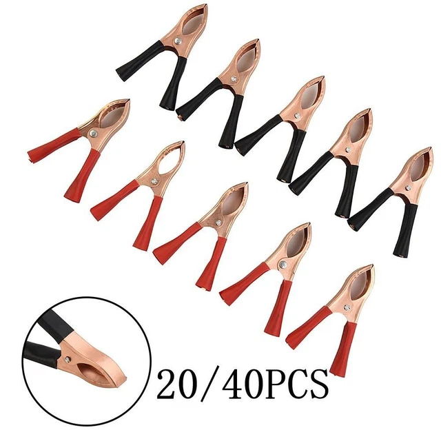 Sondes Alligator Pinces 20/40pcs 30A Accessoires Batterie Test Câble Clip Auto