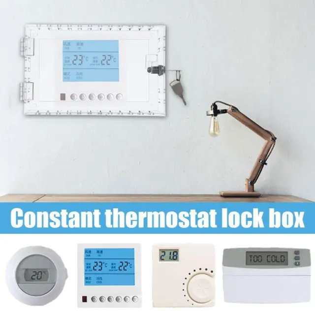 1/2 x scatola di copertura termostato in plastica trasparente con serrature a prova di manomissione D7M7