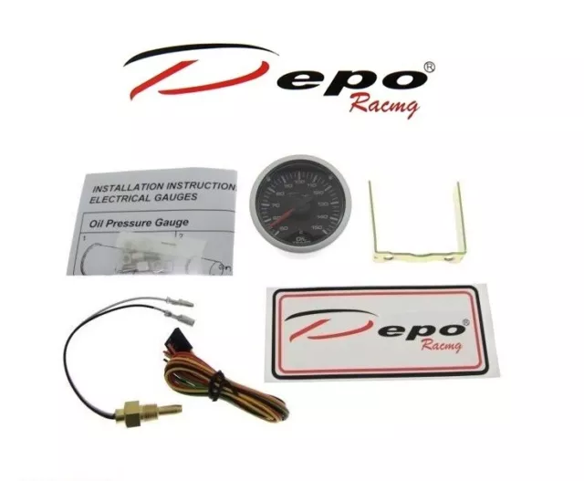 DEPO RACING DIGITAL ÖLTEMPERATUR ANZEIGE 52mm CSM-W5247B DIGITAL OIL TEMP GAUGE 2