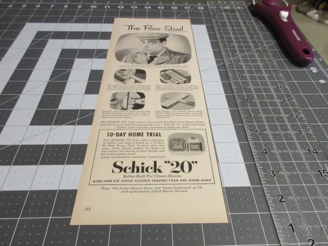 1953 Schick "20" Electric Shaver, Jackie Gleason Print Ad