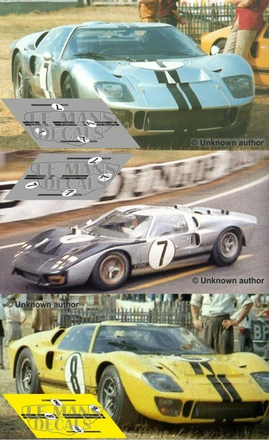 Décalcomanie Ford GT40 Le Mans 1964 - Échelles 1:32, 1:24, 1:43, 1:18 | Neuf, Stickers