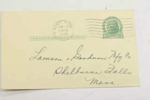 1940 Lamson Goodnow Kennedy Bros Arms Co St Paul MN Post Card Ephemera L968H