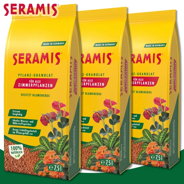 SERAMIS 2 X 7,5 Litre Pflanz-Granulat pour Plantes D'Intérieur Remplace SERAMIS 2 X 7,5 Litre Pflanz-Granulat pour Plantes D'Intérieur Remplace