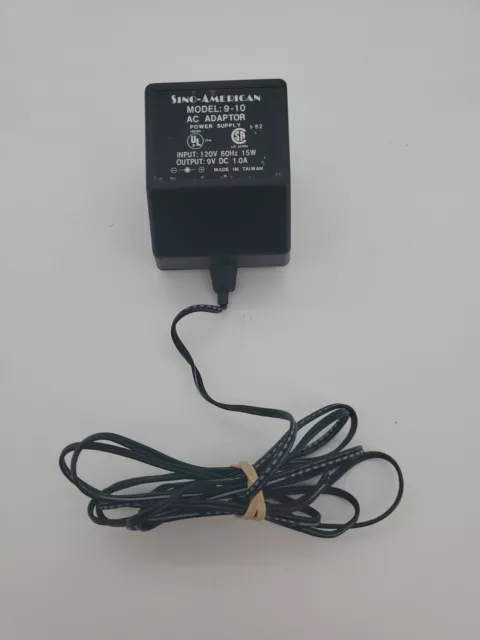 Sino-American Model: 9-10 Taiwan 9V DC 1.0A Plug-in Power Supply OEM  Sinclair