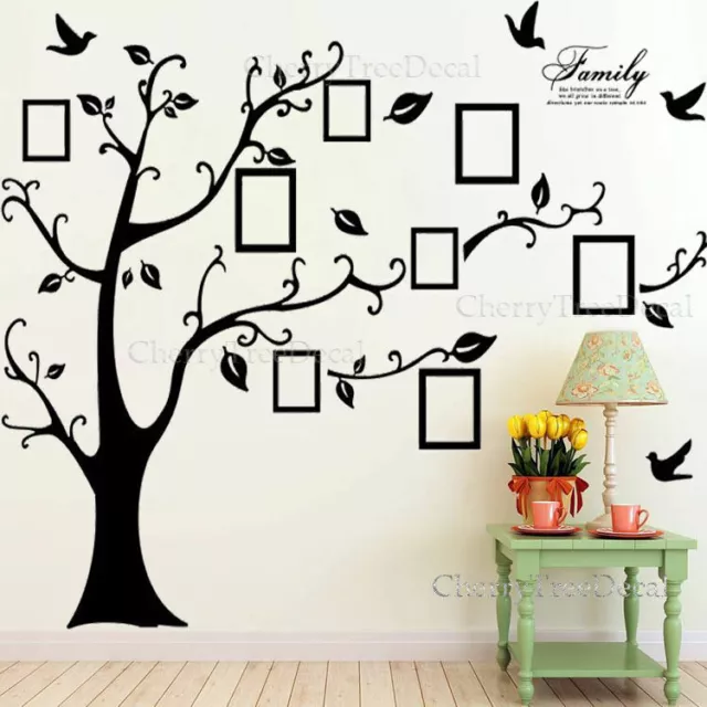 Huge Family Tree Wall Stickers Birds Photo Frames Art Decals Home Decor UKSeller