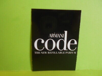 ARMANI Carte publicitaire Armani Code de Giorgio Armani advertising card 