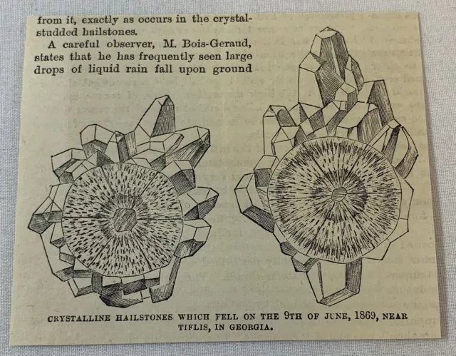 1880 Magazin Gravur ~ Crystalline Hailstones