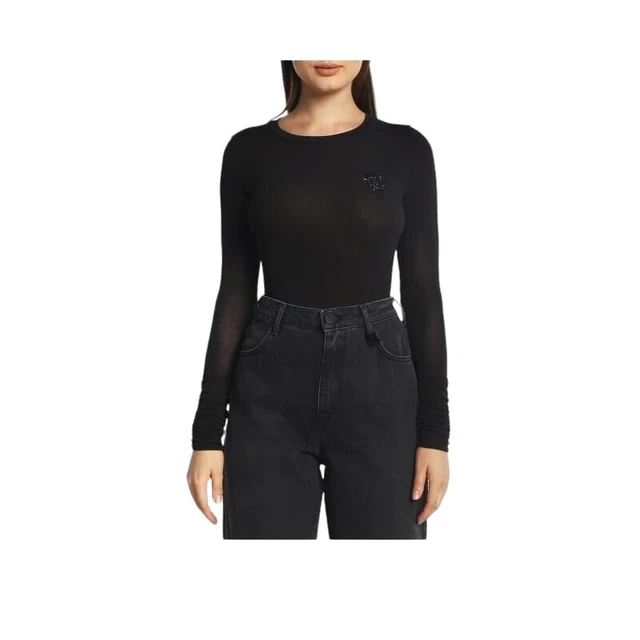 T-shirt manica lunga Donna Gaelle Paris GBDP13812 Tshirt Nero