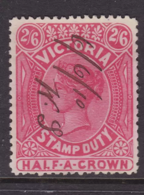 Victoria 1910 2/6 Red Qv Half Crown Stamp Duty Fine Used (Qc36)