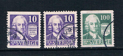 Sweden 1938 E. Swedenborg Birth Anniversary (3) o/FU SG 201,a,202 Facit 259-60