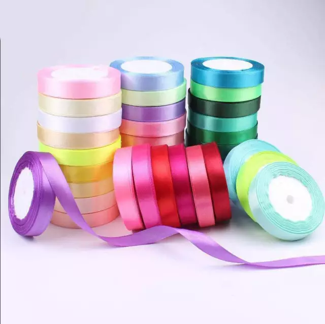 10/15/25/40mm Roll Party Christmas Craft Decoration Gift Wrapping Satin Ribbon