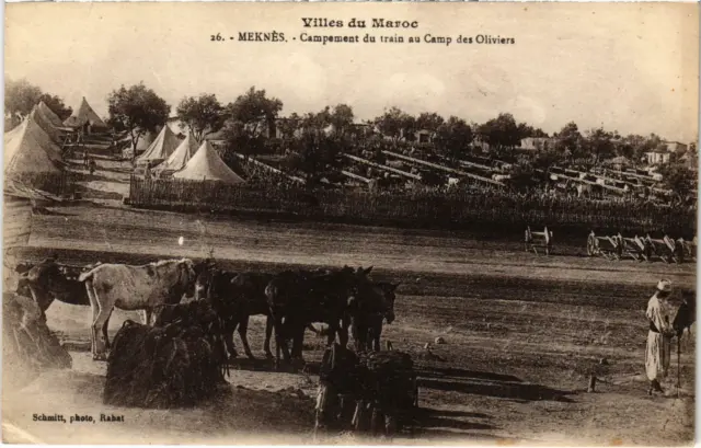 CPA AK Military MOROCCO MEKNES Train Camp at Camp des Oliviers (92432)