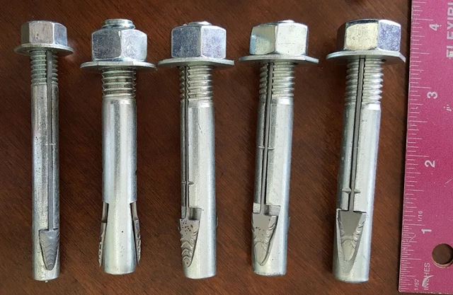 Original Wej-It Wedge Anchors 4 Pcs  1/2" x 3½" & 1 Pc  3/8" x  3½"