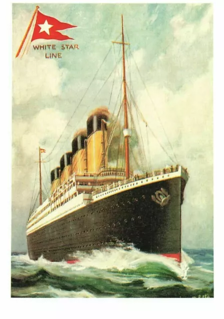 Art Postcard White Star Line RMS Titanic at Sea, Sank 15th April 1912 QG0