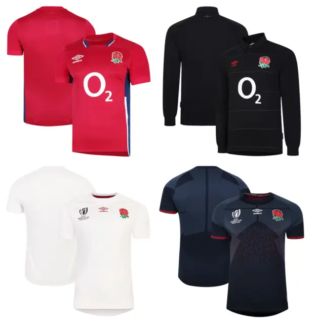 England Rugby Men's Shirt Umbro Jersey Top - New