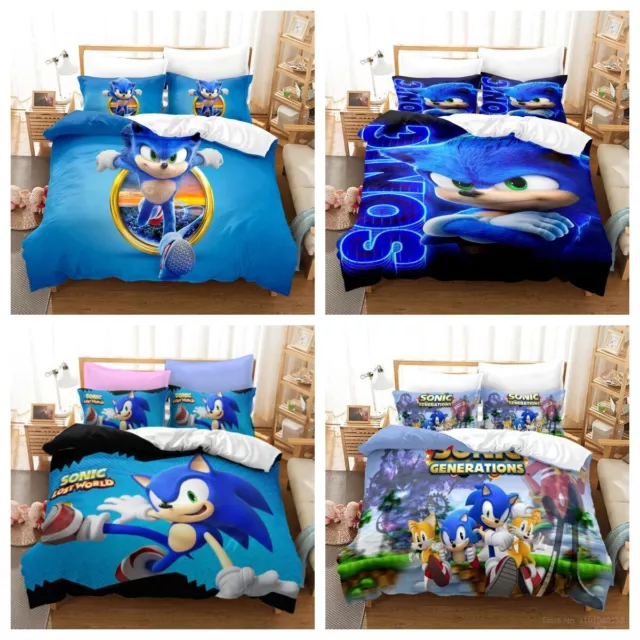 Kinder Bettwäsche 3D Sonic Bettwäsche Schlafzimmer Bettbezug Set 135x200 200x200