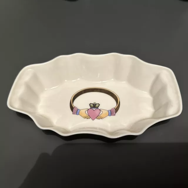 Irish Donegal CLADDAGH Hand Painted Parian China Jam / Trinket Dish