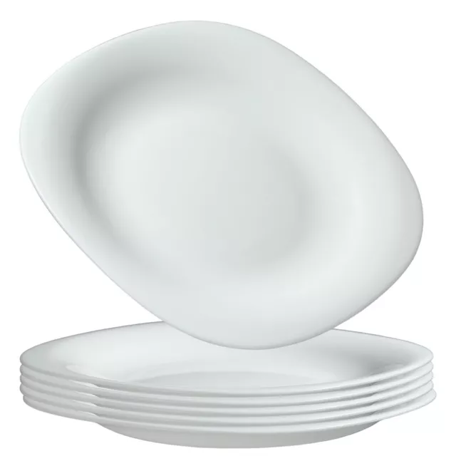 KADAX platos de postre blancos, juego de platos, blanco, 6 piezas