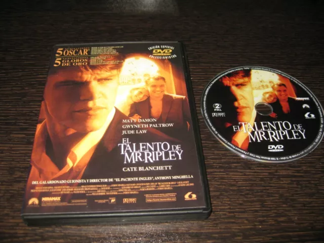 El Talento De Mr. Ripley Dvd Matt Damon Gwyneth Paltrow Jude Law Cate Blanchett