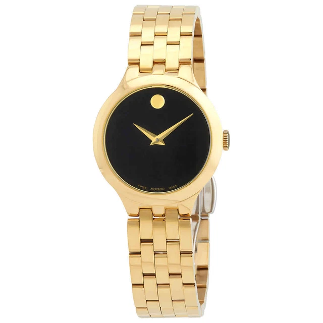 Movado Veturi Quartz Black Museum Dial Ladies Watch 0607420