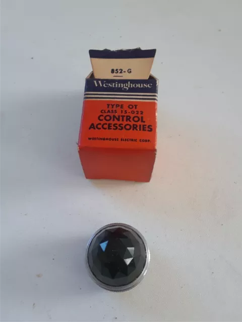 NOS Westinghouse Jewel Cut Pilot Light Lens - Green - Faceted Design
