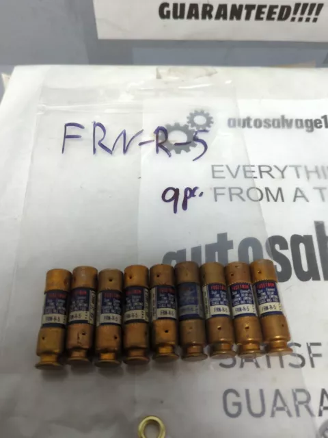 Cooper Bussmann,Frn-R-5,Fusetron 5 Amp Fuse Lot Of 9 Nos