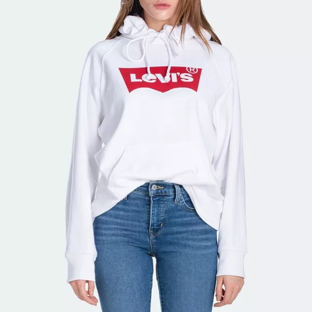 Levi’s Women's Batwing Graphic Sport Hoodie In White