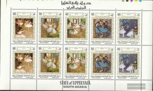 Aden - Upper Yafa 56A-60A Sheetlet mint never hinged mnh 1967 Paintings - Ballet