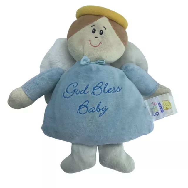 Baby Ganz God Bless Baby Boy Ángel de la Guarda peluche suave rellenado 9,5" sonajero