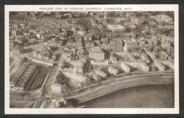 Airplane View of Harvard University Cambridge MA postcard 1920s