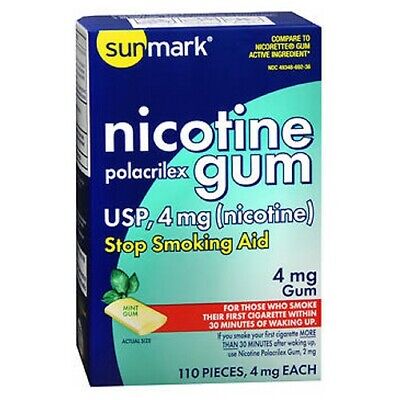 Sunmark Nicotina Polacrilex Goma Sabor de Menta 110 Cada