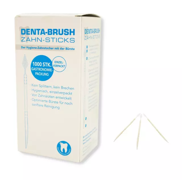 Denta Brush Zahnstocher Gastrobox 1000 Stück unterwegs Zahnzwischenraum reinigen